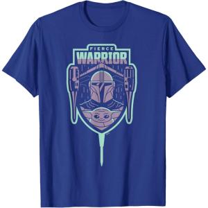imageStar Wars The Mandalorian Season 3 Grogu Fierce Warrior N1 TShirtRoyal Blue