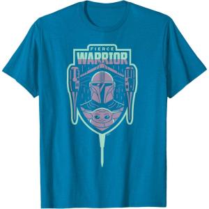 imageStar Wars The Mandalorian Season 3 Grogu Fierce Warrior N1 TShirtSapphire Blue