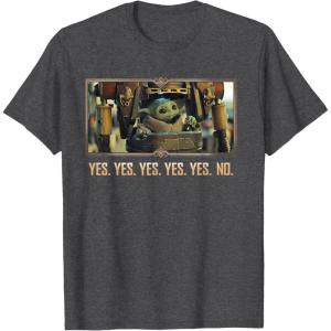 imageStar Wars The Mandalorian Season 3 Grogu in IG12 Yes Yes No TShirtDark Heather Grey