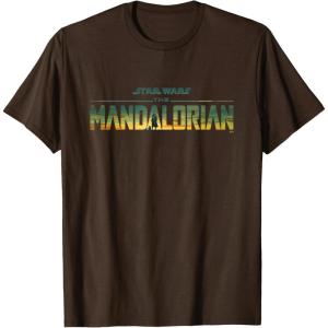 imageStar Wars The Mandalorian Season 3 Logo Grogu Disney TShirtBrown