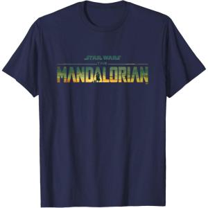 imageStar Wars The Mandalorian Season 3 Logo Grogu Disney TShirtNavy Blue