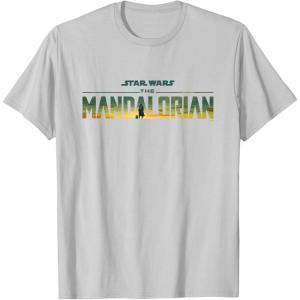 imageStar Wars The Mandalorian Season 3 Logo Grogu Disney TShirtSilver Grey