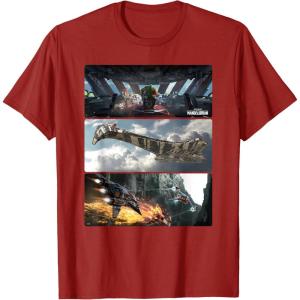imageStar Wars The Mandalorian Season 3 Pirate Battle Concept Art TShirtCranberry Red