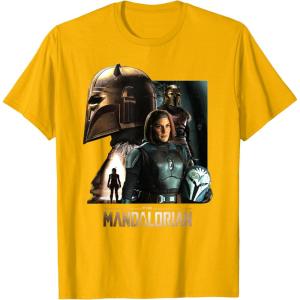 imageStar Wars The Mandalorian Season 3 the Armorer and BoKatan TShirtGolden Yellow