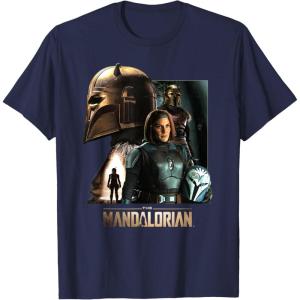 imageStar Wars The Mandalorian Season 3 the Armorer and BoKatan TShirtNavy Blue