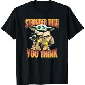 imageStar Wars The Mandalorian Stronger Than You Think Vintage TShirtBlack
