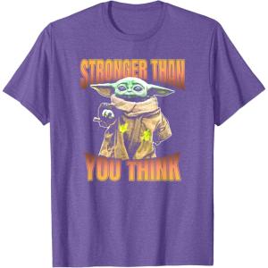 imageStar Wars The Mandalorian Stronger Than You Think Vintage TShirtPurple Heather