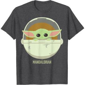imageStar Wars The Mandalorian The Child Bassinet Portrait TShirtDark Heather Grey