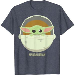 imageStar Wars The Mandalorian The Child Bassinet Portrait TShirtHeather Blue