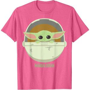 imageStar Wars The Mandalorian The Child Bassinet Portrait TShirtPink Heather