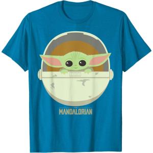 imageStar Wars The Mandalorian The Child Bassinet Portrait TShirtSapphire Blue