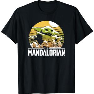 imageStar Wars The Mandalorian The Child Vintage Cartoon Poster TShirtBlack