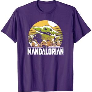 imageStar Wars The Mandalorian The Child Vintage Cartoon Poster TShirtPurple