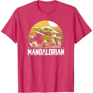 imageStar Wars The Mandalorian The Child Vintage Cartoon Poster TShirtRed Heather