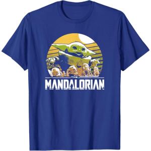 imageStar Wars The Mandalorian The Child Vintage Cartoon Poster TShirtRoyal Blue