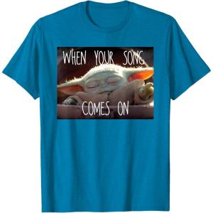 imageStar Wars The Mandalorian The Child When Your Song Comes On TShirtSapphire Blue