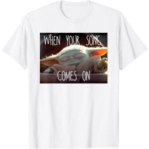 imageStar Wars The Mandalorian The Child When Your Song Comes On TShirtWhite