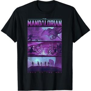 imageStar Wars The Mandalorian This Is The Way Retro Panels TShirtBlack