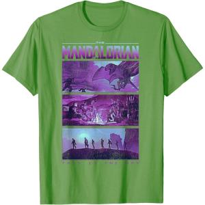 imageStar Wars The Mandalorian This Is The Way Retro Panels TShirtGrass Green