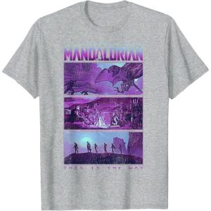 imageStar Wars The Mandalorian This Is The Way Retro Panels TShirtHeather Grey