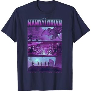 imageStar Wars The Mandalorian This Is The Way Retro Panels TShirtNavy Blue