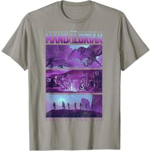 imageStar Wars The Mandalorian This Is The Way Retro Panels TShirtSlate Grey