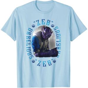imageStar Wars The Mandalorian Zeb Orrelios Vintage Portrait TShirtBaby Blue