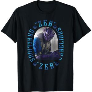 imageStar Wars The Mandalorian Zeb Orrelios Vintage Portrait TShirtBlack