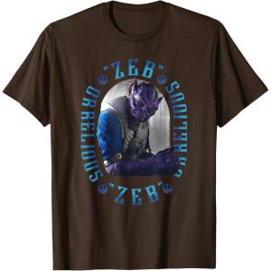imageStar Wars The Mandalorian Zeb Orrelios Vintage Portrait TShirtBrown