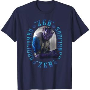 imageStar Wars The Mandalorian Zeb Orrelios Vintage Portrait TShirtNavy Blue