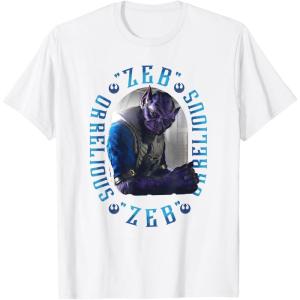 imageStar Wars The Mandalorian Zeb Orrelios Vintage Portrait TShirtWhite