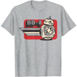 imageStar Wars The Rise Of Skywalker Retro Line BB8 TShirtHeather Grey