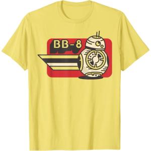 imageStar Wars The Rise Of Skywalker Retro Line BB8 TShirtLemon Yellow