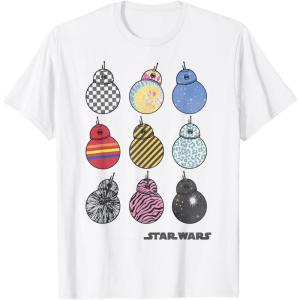 imageStar Wars The Rise of Skywalker BB8 Colorful Fill Poster TShirtWhite