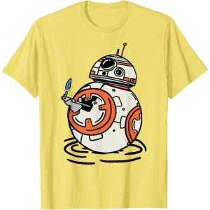 imageStar Wars The Rise of Skywalker BB8 Lighter Doodle TShirtLemon Yellow