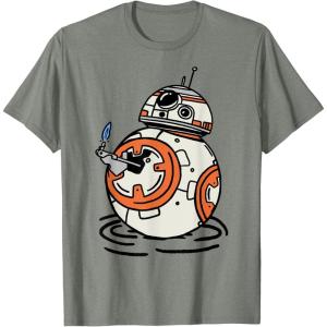 imageStar Wars The Rise of Skywalker BB8 Lighter Doodle TShirtOlive Heather