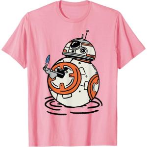 imageStar Wars The Rise of Skywalker BB8 Lighter Doodle TShirtPink