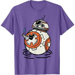imageStar Wars The Rise of Skywalker BB8 Lighter Doodle TShirtPurple Heather