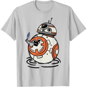 imageStar Wars The Rise of Skywalker BB8 Lighter Doodle TShirtSilver Grey