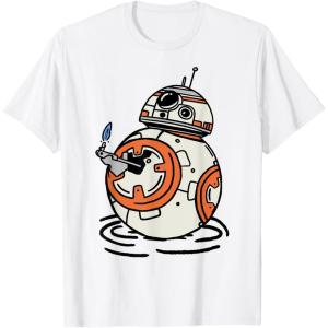 imageStar Wars The Rise of Skywalker BB8 Lighter Doodle TShirtWhite