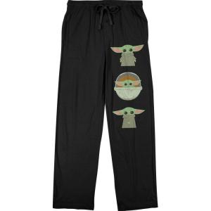 imageThe Mandalorian Baby Grogu Star Wars Mens Grey Sleep Pajama PantsBlack