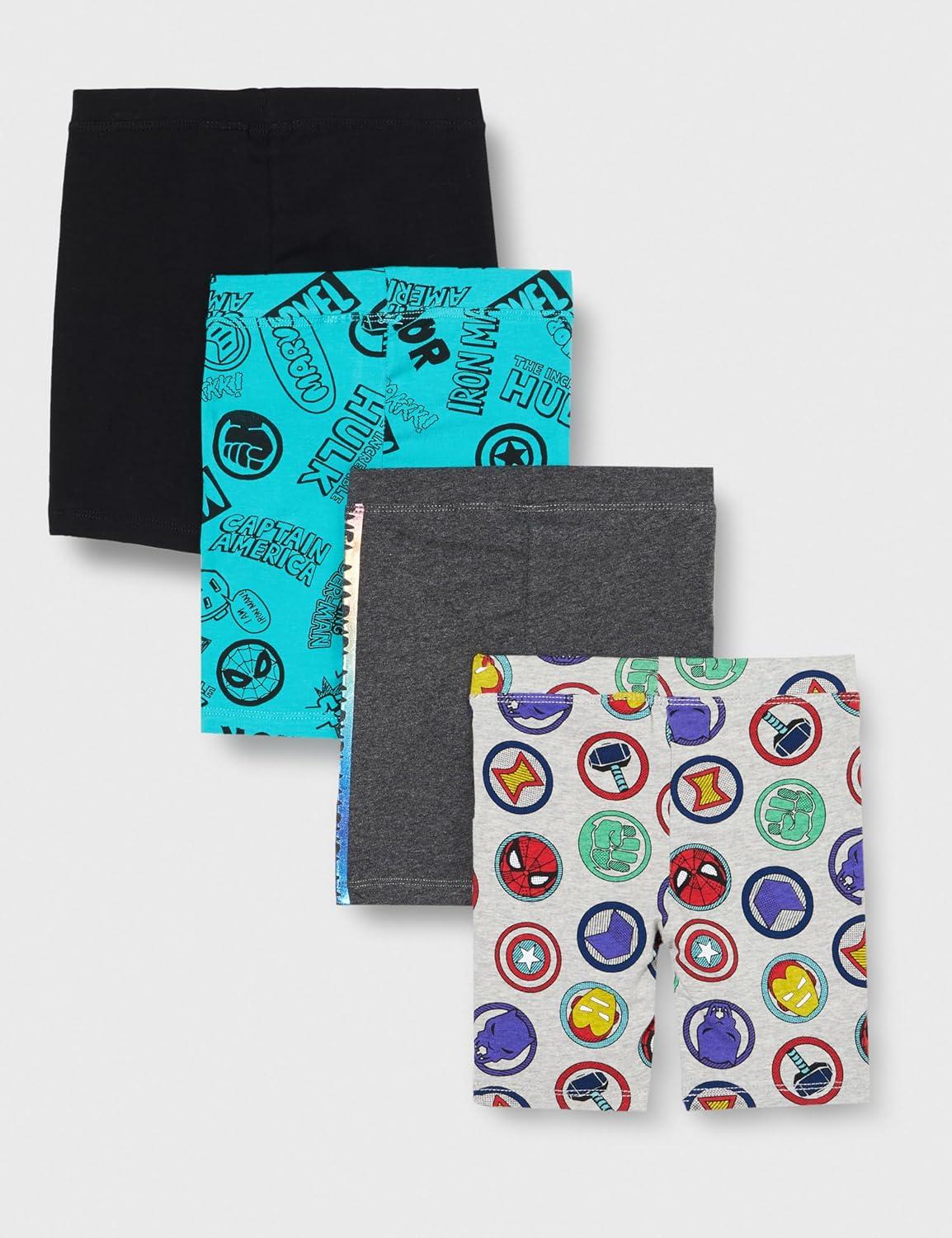 imageAmazon Essentials Disney  Marvel  Star Wars  Frozen  Princess Girls and Toddlers Bike Shorts Previously Spotted ZebraMarvel Icons