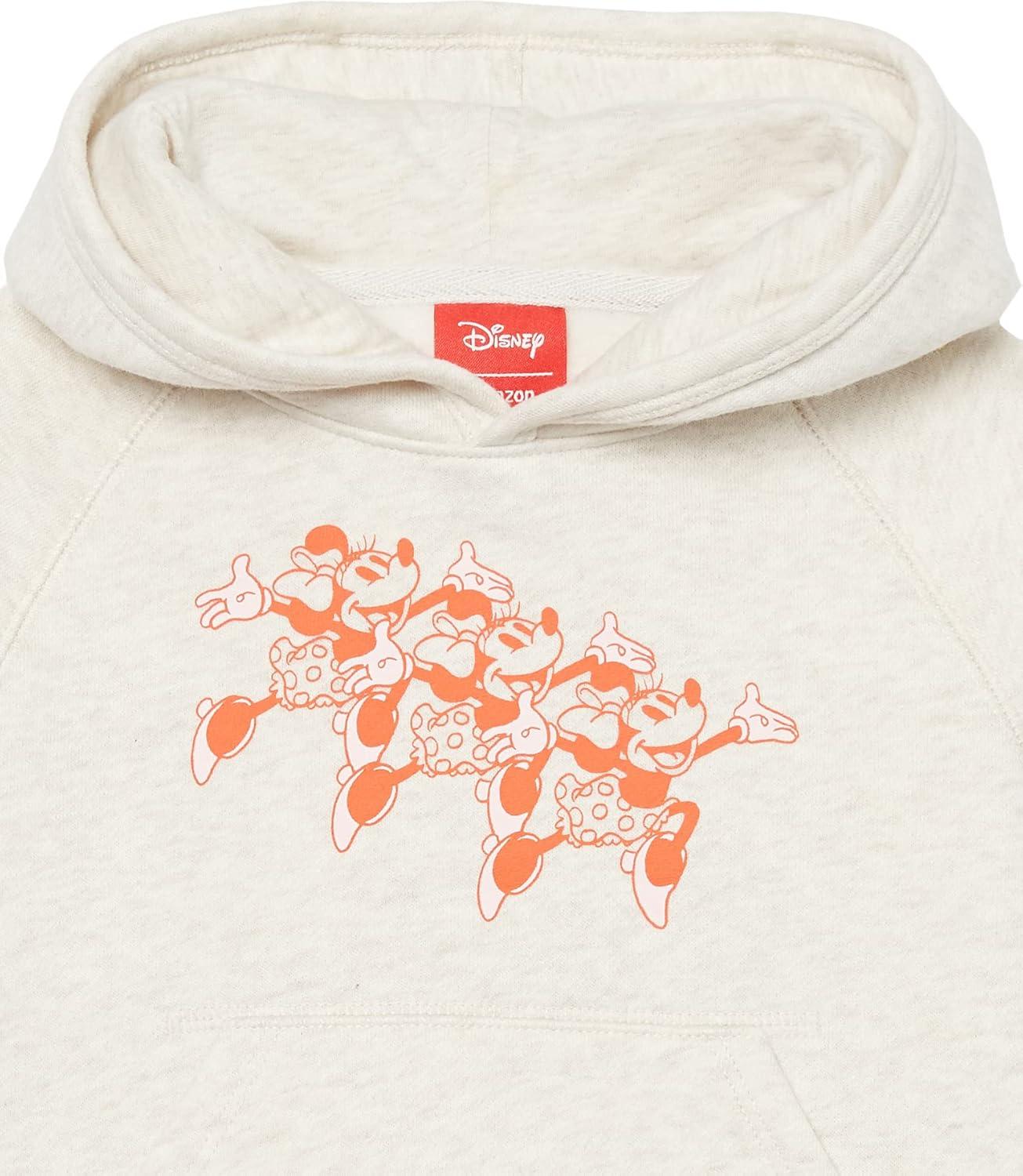 imageAmazon Essentials Disney  Marvel  Star Wars  Frozen  Princess Girls and Toddlers Fleece Pullover Hoodie SweatshirtMinnie Joy