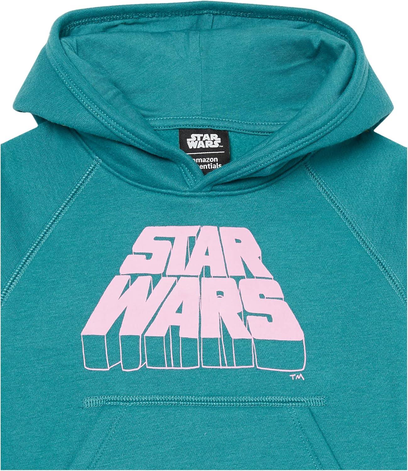 imageAmazon Essentials Disney  Marvel  Star Wars  Frozen  Princess Girls and Toddlers Fleece Pullover Hoodie SweatshirtStar Wars Logo