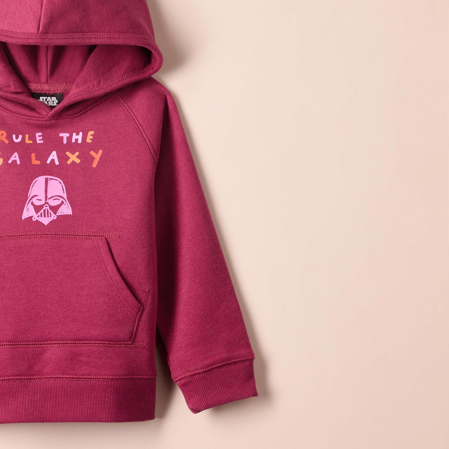 imageAmazon Essentials Disney  Marvel  Star Wars  Frozen  Princess Girls and Toddlers Fleece Pullover Hoodie SweatshirtStar Wars Rule the Galaxy