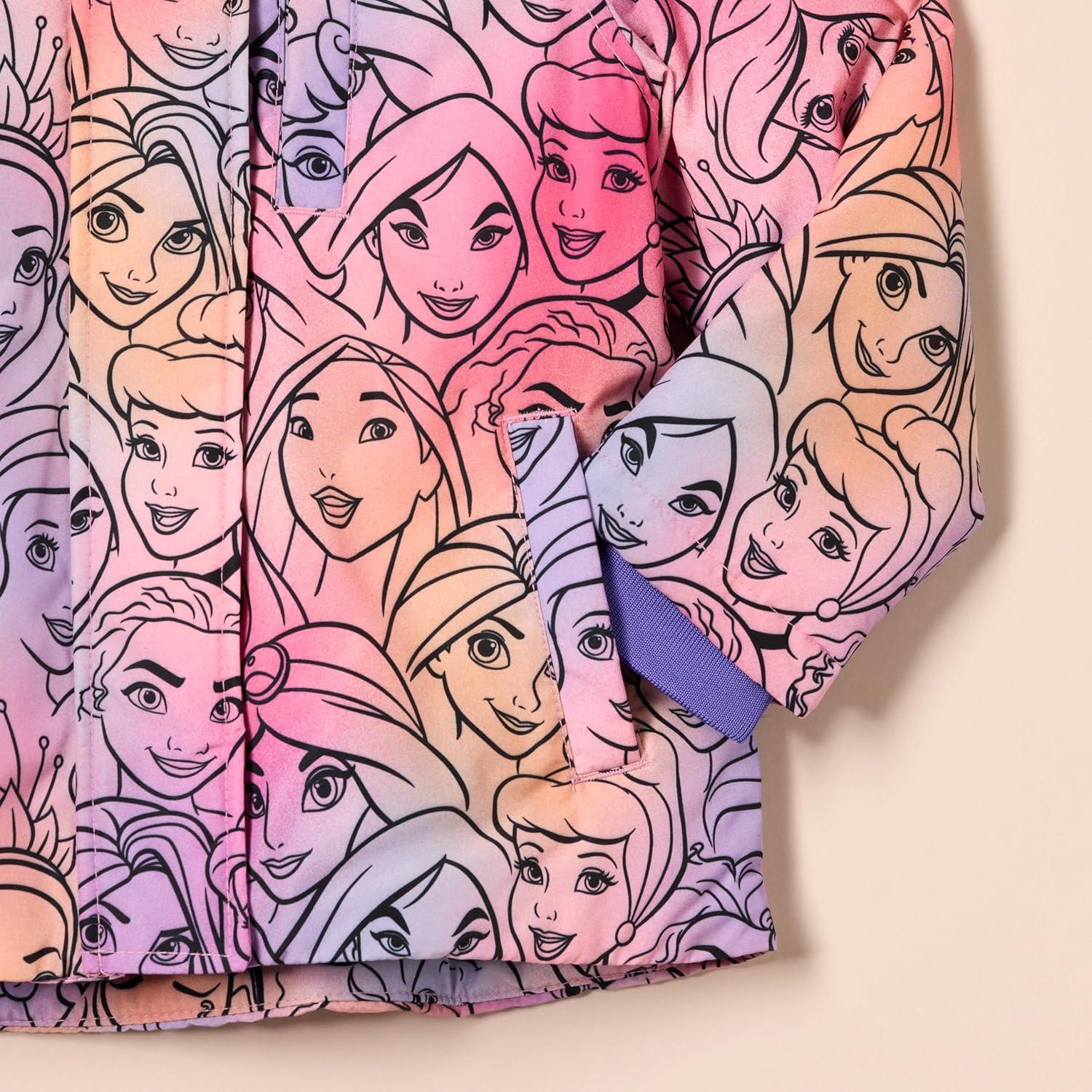 imageAmazon Essentials Disney  Marvel  Star Wars  Frozen  Princess Girls and Toddlers Warm Puffer CoatPrincessOmbre