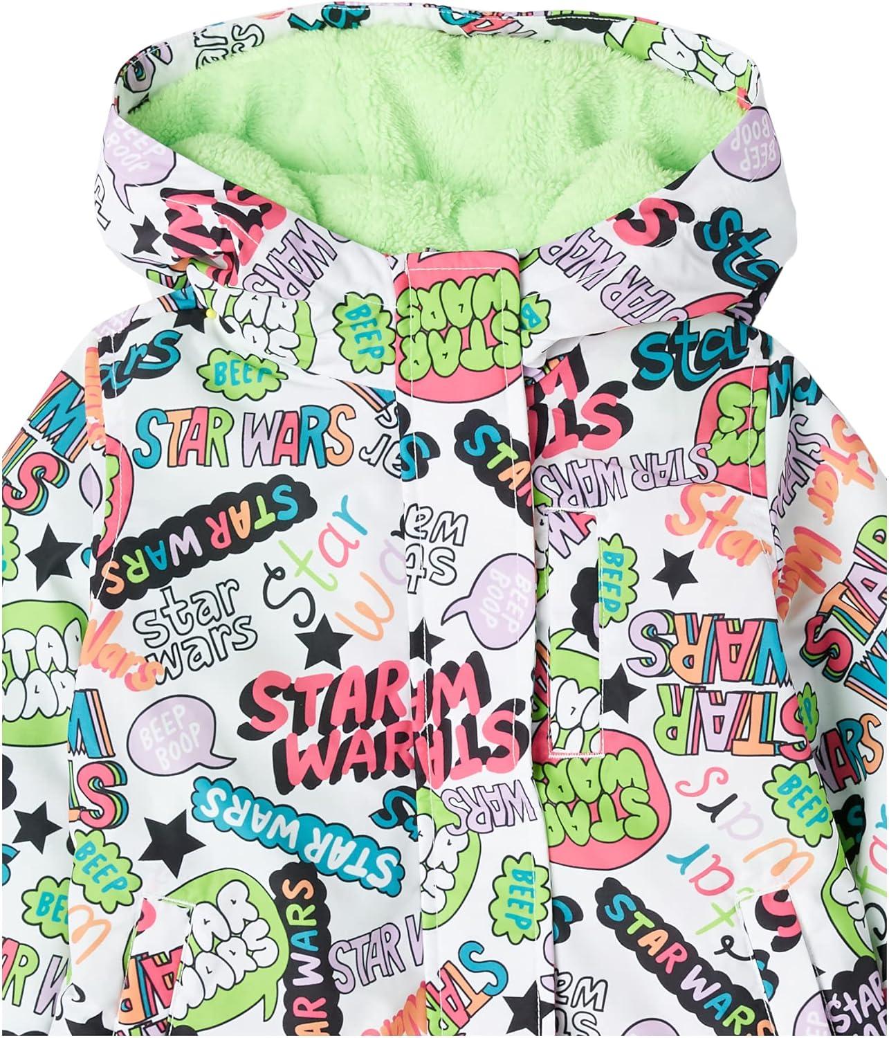 imageAmazon Essentials Disney  Marvel  Star Wars  Frozen  Princess Girls and Toddlers Warm Puffer CoatStar Wars Scribble