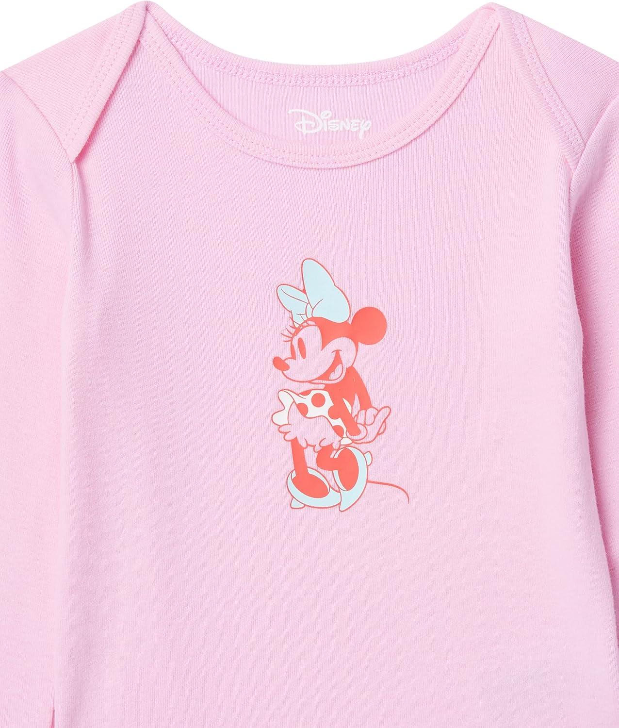 imageAmazon Essentials Disney  Marvel  Star Wars  Princess Baby Girls LongSleeve Bodysuits Pack of 5Minnie Rainbow Chaser