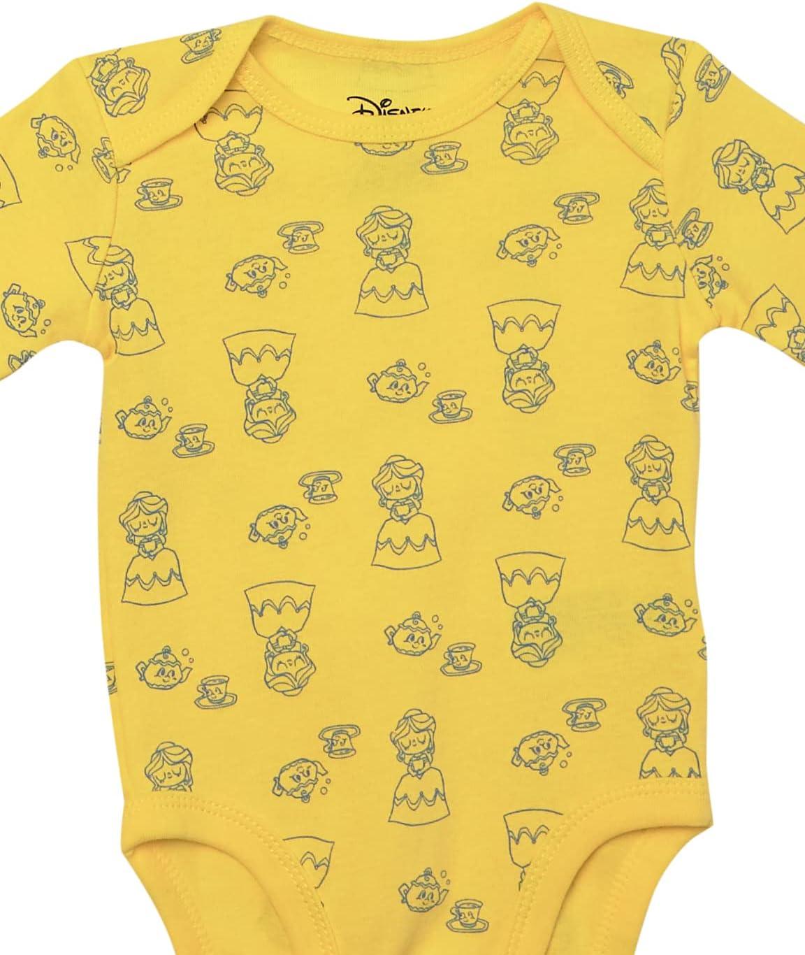 imageAmazon Essentials Disney  Marvel  Star Wars  Princess Baby Girls LongSleeve Bodysuits Pack of 5Princess Wish