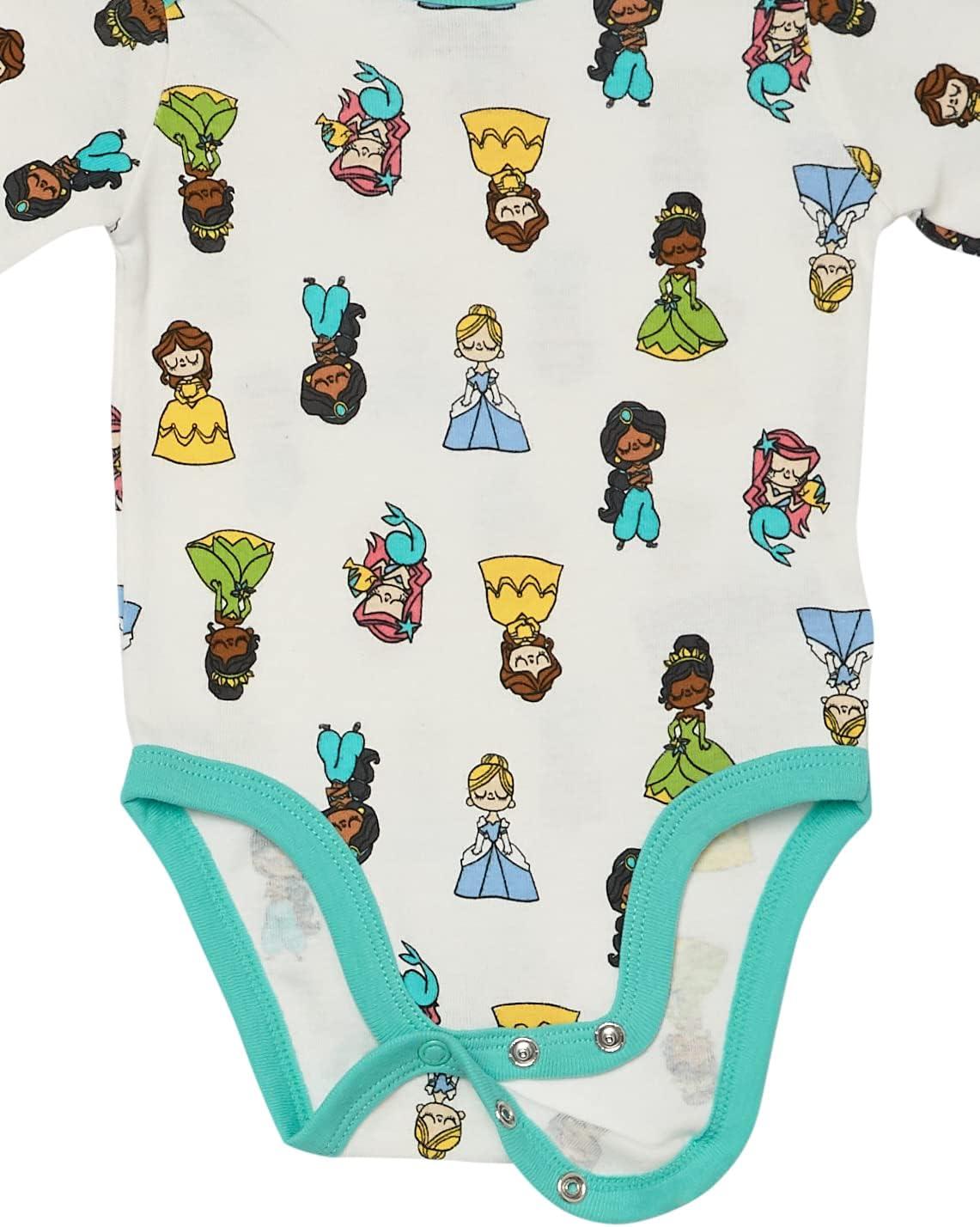 imageAmazon Essentials Disney  Marvel  Star Wars  Princess Baby Girls LongSleeve Bodysuits Pack of 5Princess Wish